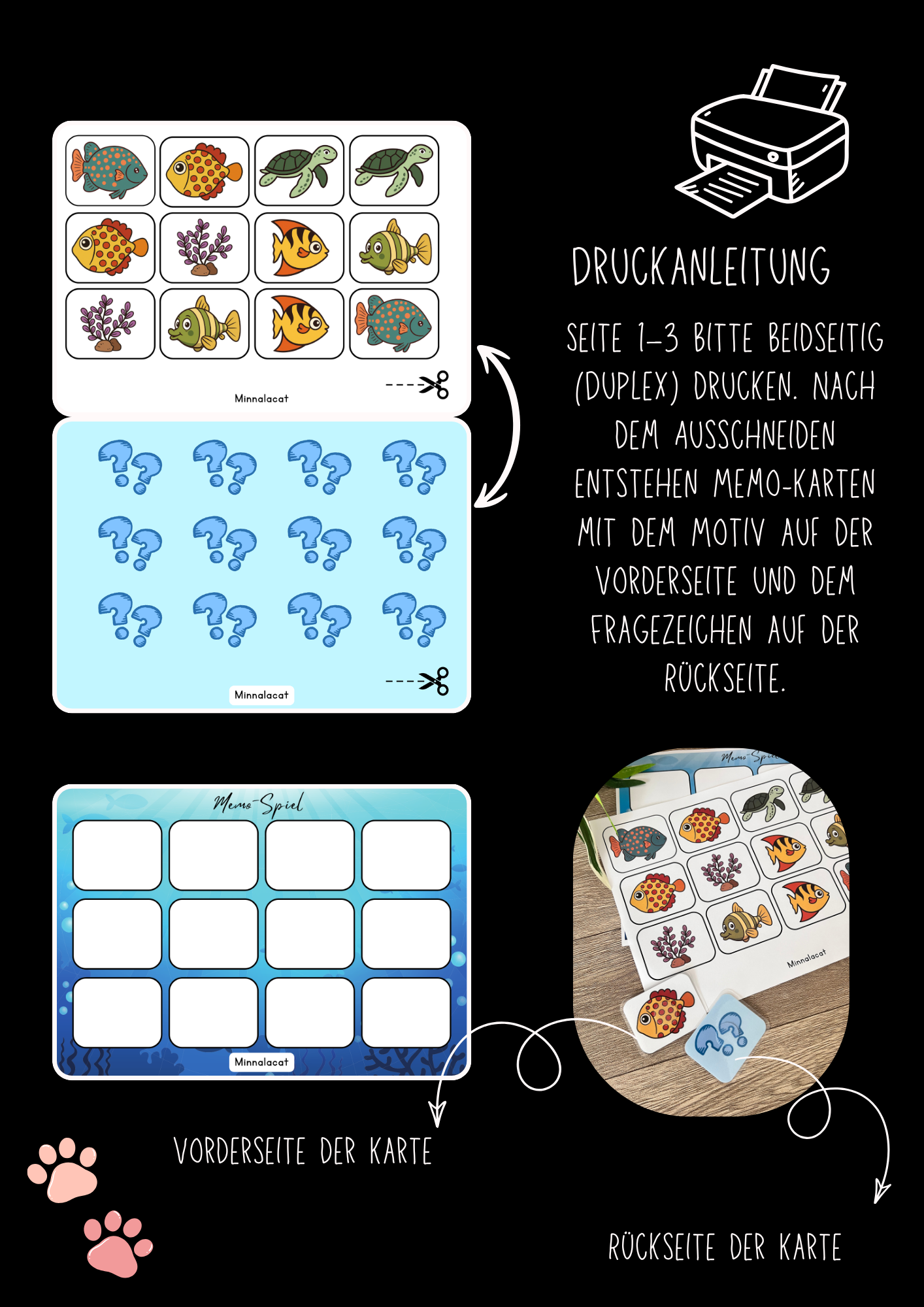 Memo-Spiel – Meerestiere